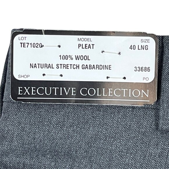 Jos A Bank Men"s Grey Straight Pants Sz 40 Long - NWT - Picture 10 of 13